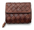 HE053 Brown Woven Flap Wallet