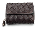 HE054 Dark Brown Woven Flap Wallet