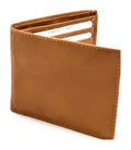 HE057 Tan Leather Zip Back Bifold Wallet