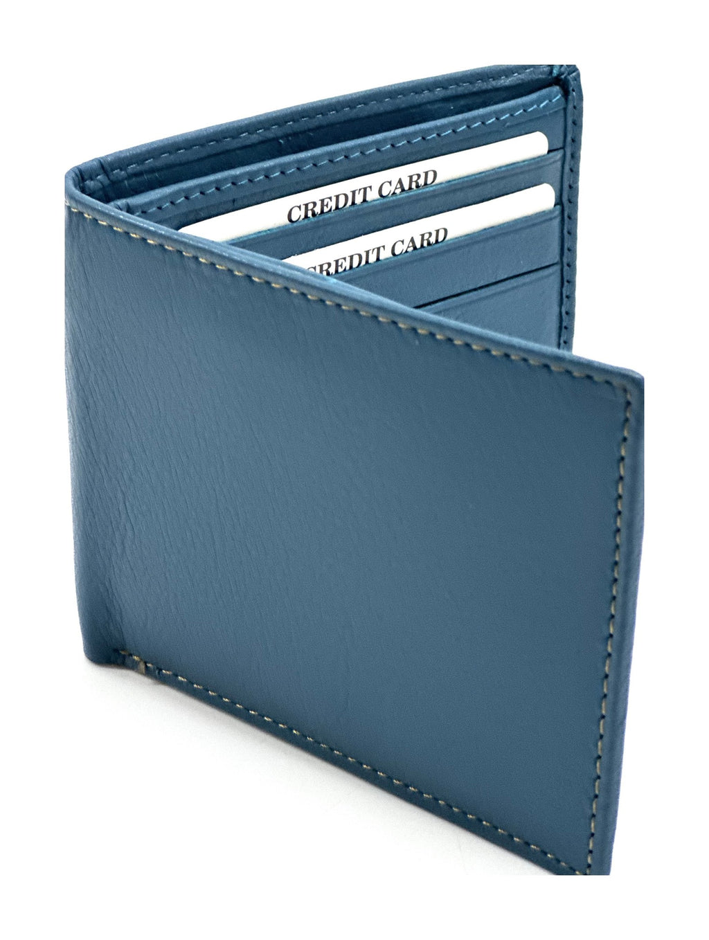 HE058 Sky Blue Zip Back Bifold Wallet