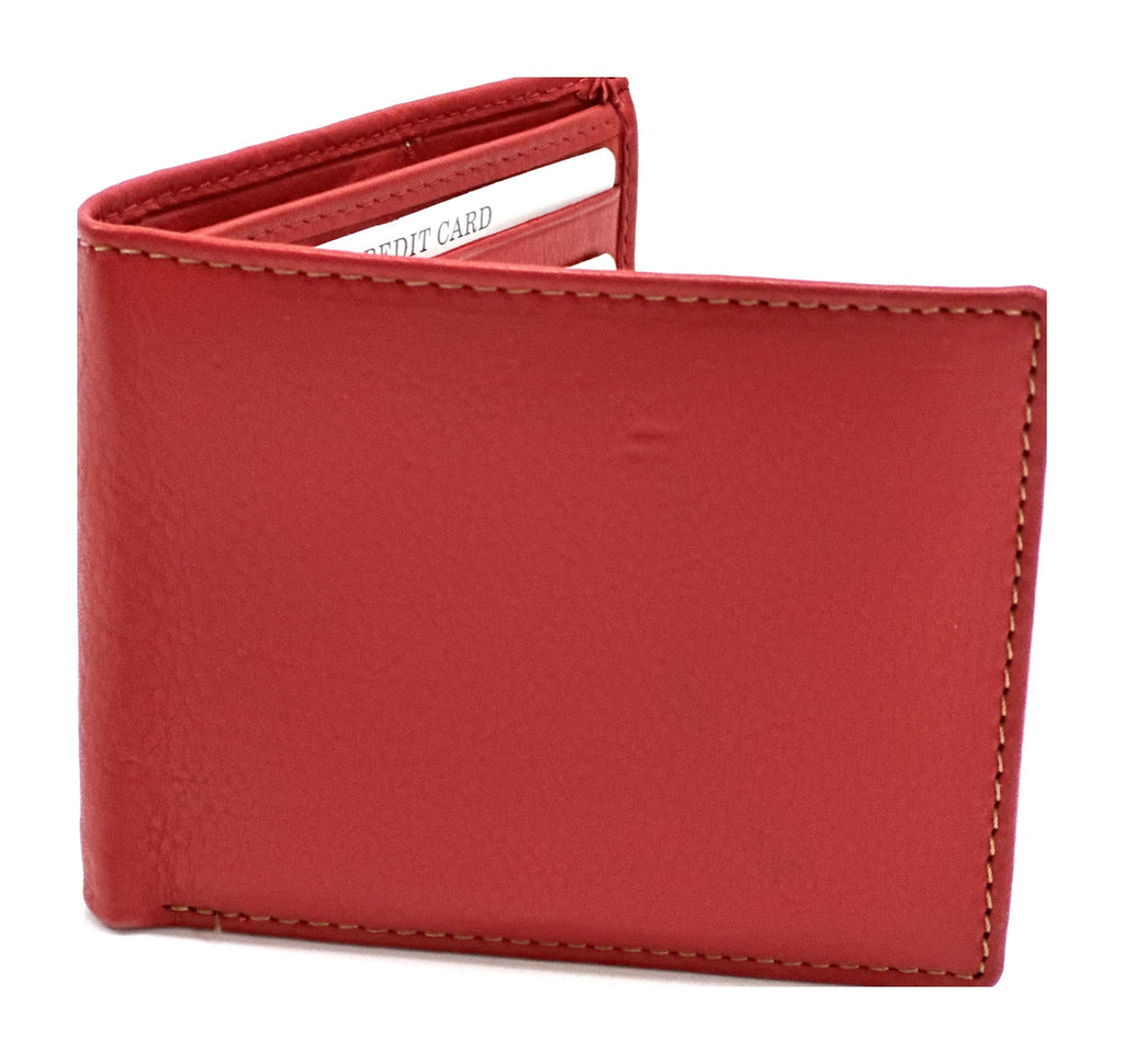 HE059 Red Zip Back Bifold Wallet