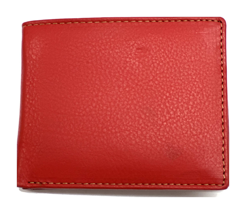 HE059 Red Zip Back Bifold Wallet