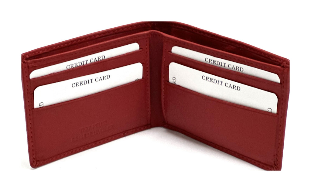 HE059 Red Zip Back Bifold Wallet