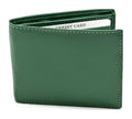 HE060 Avocado Green Leather Zip Back Bifold Wallet