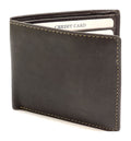HE062 Dark Brown Leather Zip Back Bifold Wallet