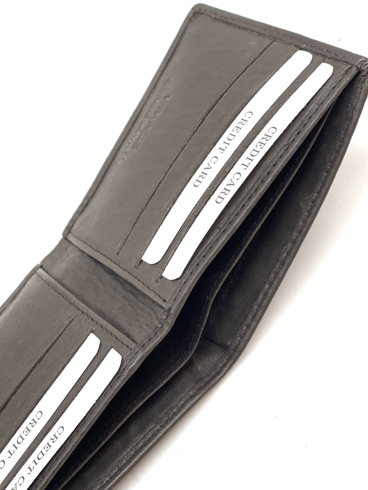 HE062 Dark Brown Leather Zip Back Bifold Wallet