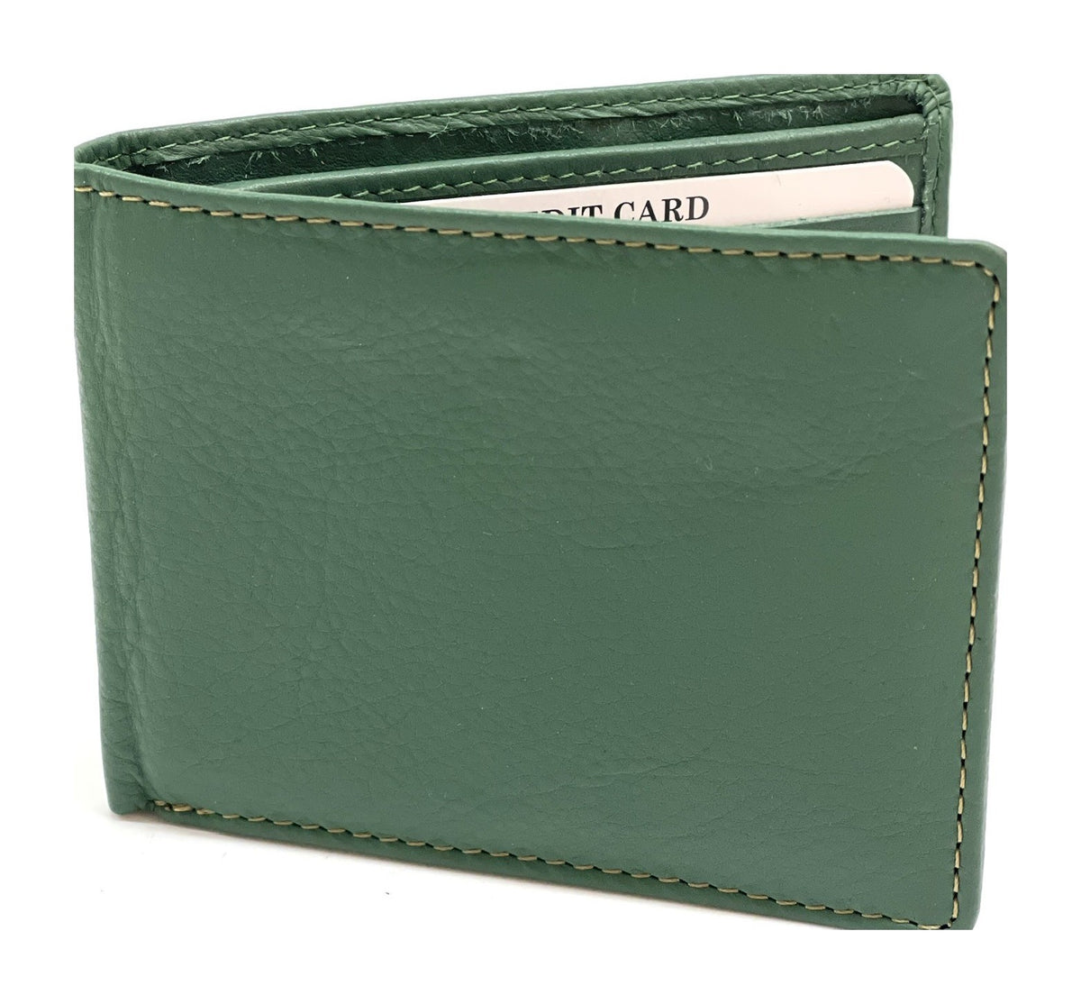 HE063 Peacock Green Zip Back Bifold Wallet
