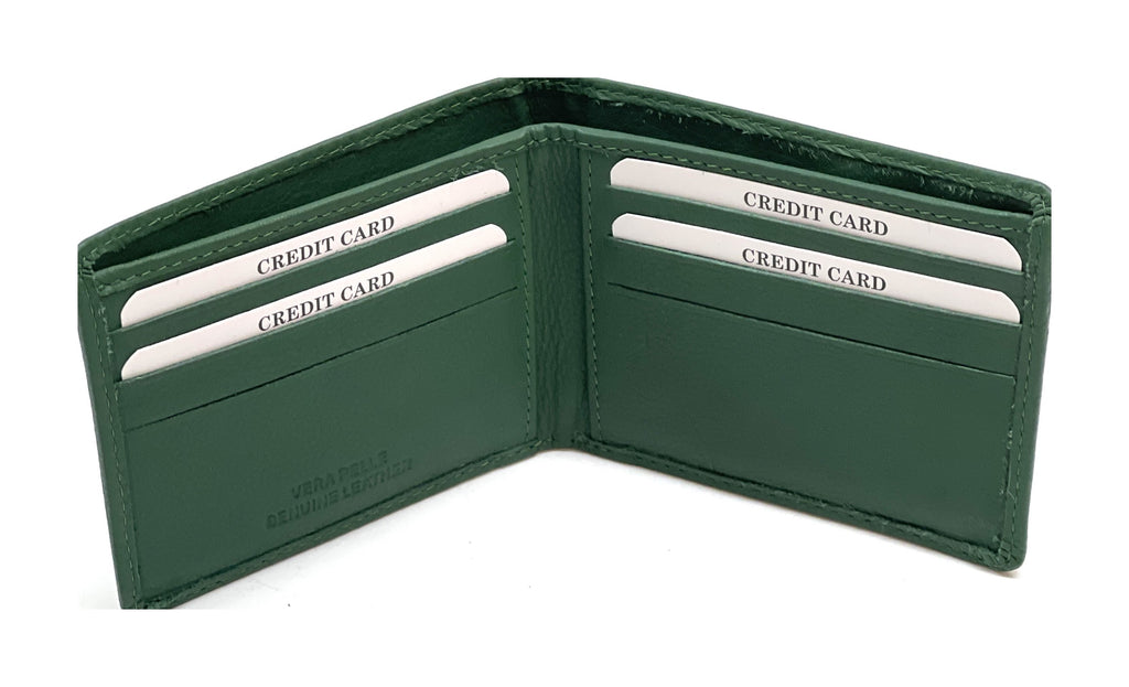 HE063 Peacock Green Zip Back Bifold Wallet