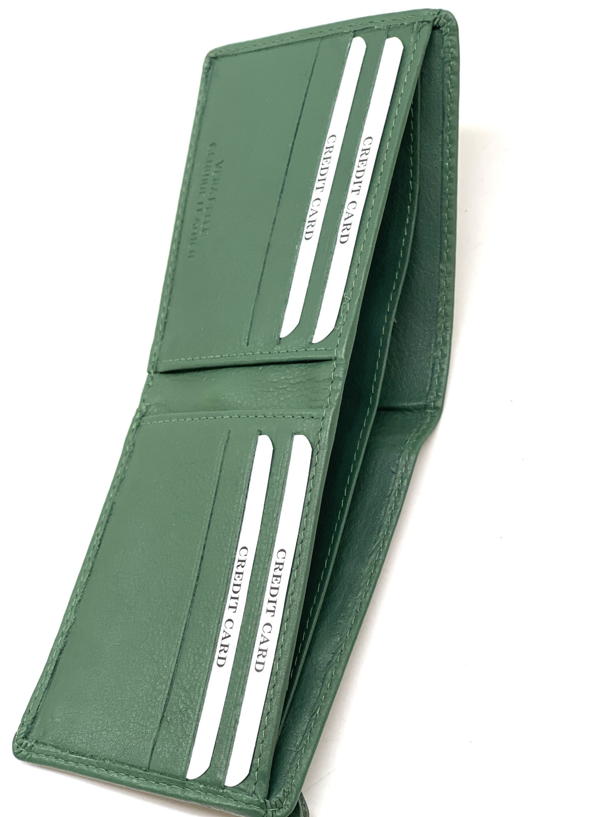 HE063 Peacock Green Zip Back Bifold Wallet