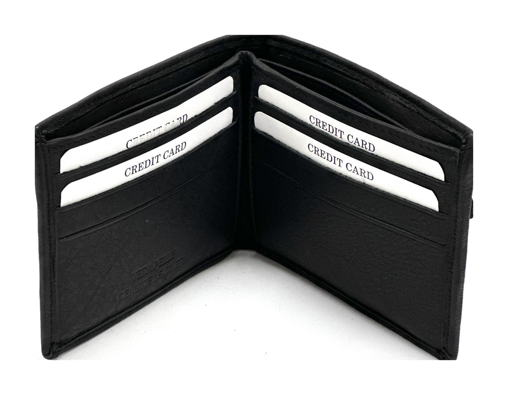 HE065 Black Zip Back Bifold Wallet