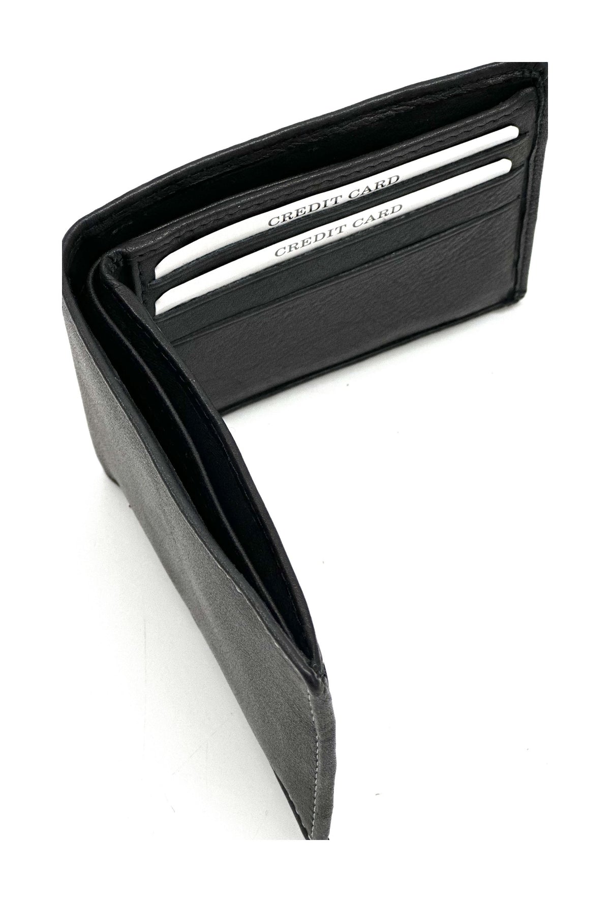 HE065 Black Zip Back Bifold Wallet