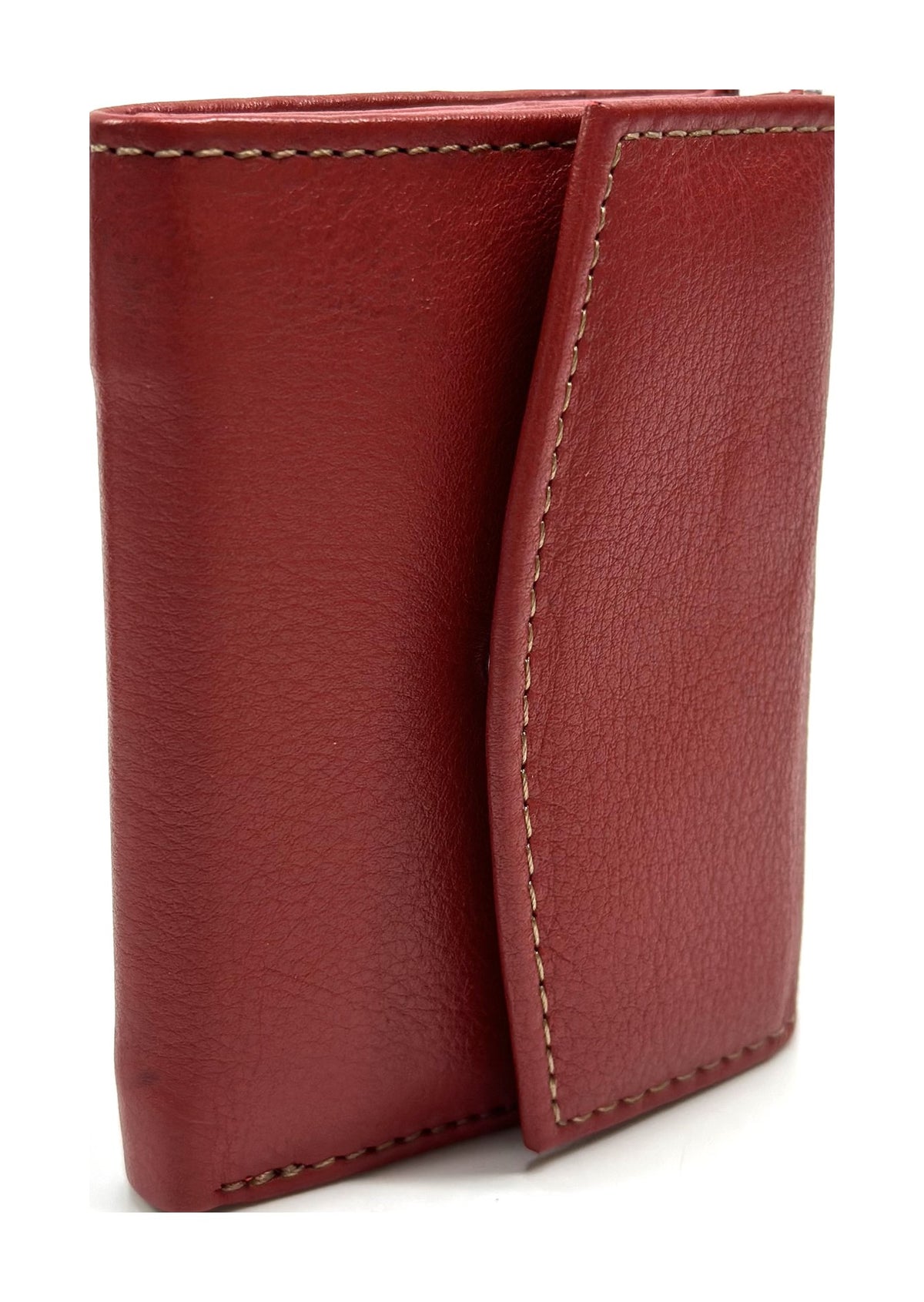 HE067 Red Stitched Flap Wallet