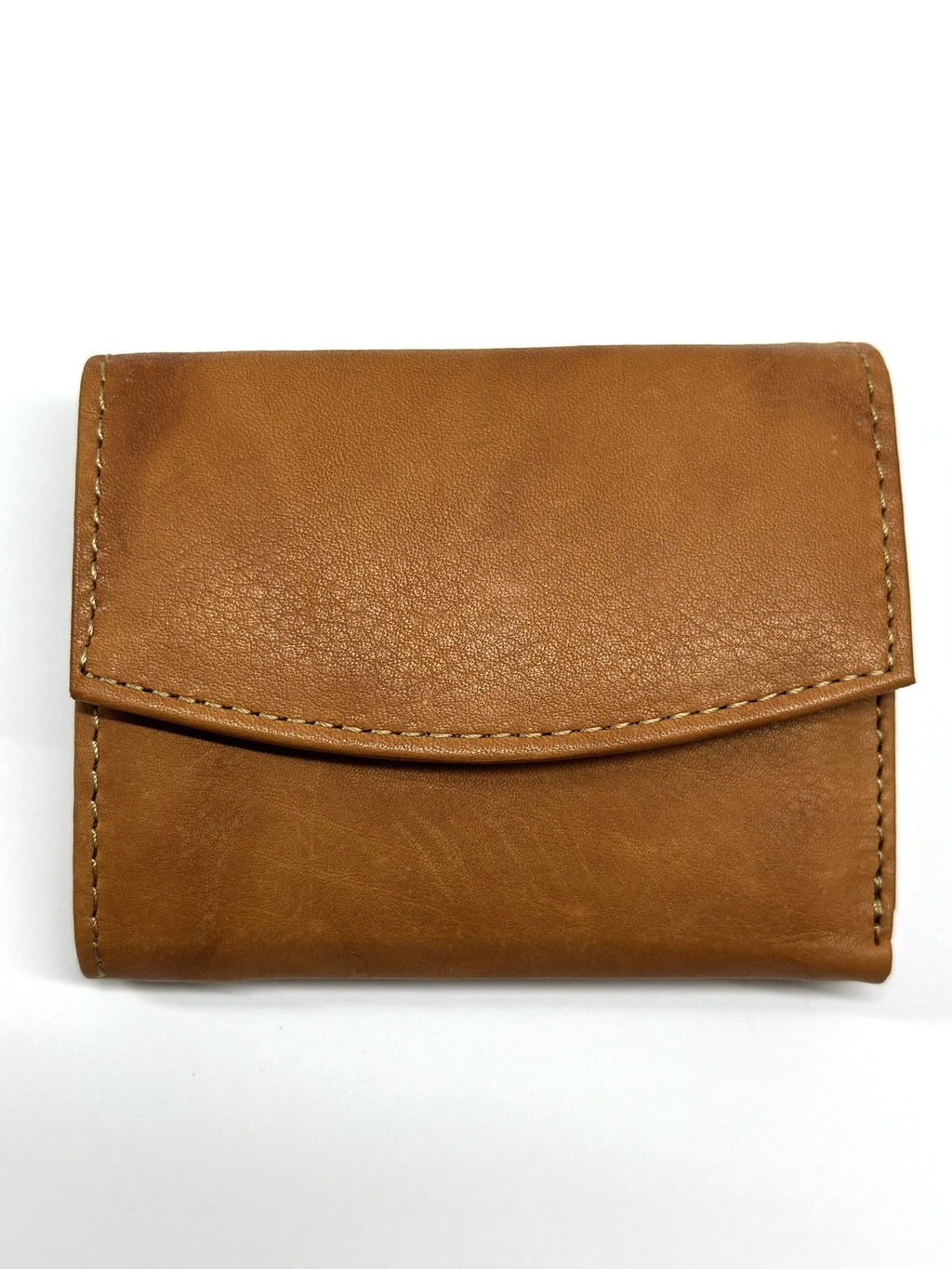 HE068 Tan Stitched Flap Wallet