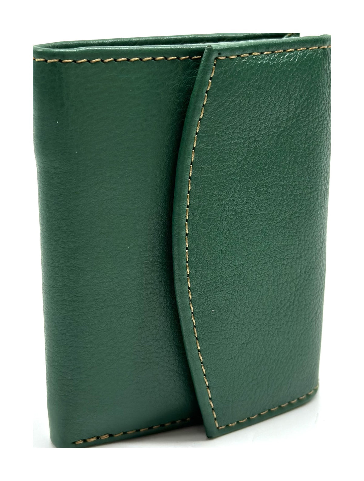 HE069 Forest Green Stitched Flap Wallet