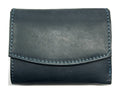 HE071 Navy Stitched Leather Flap Wallet