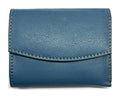 HE072 Steel Blue Stitched Flap Wallet