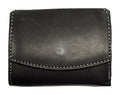 HE074 Black Stitched Flap Wallet