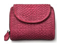 HE080 Raspberry Pink Woven Round Flap Wallet