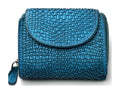 HE081 Turquoise Woven Round Flap Wallet
