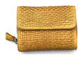 HE087 Mustard Braided Flap Wallet