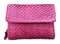 HE089 Fuchsia Braided Flap Wallet