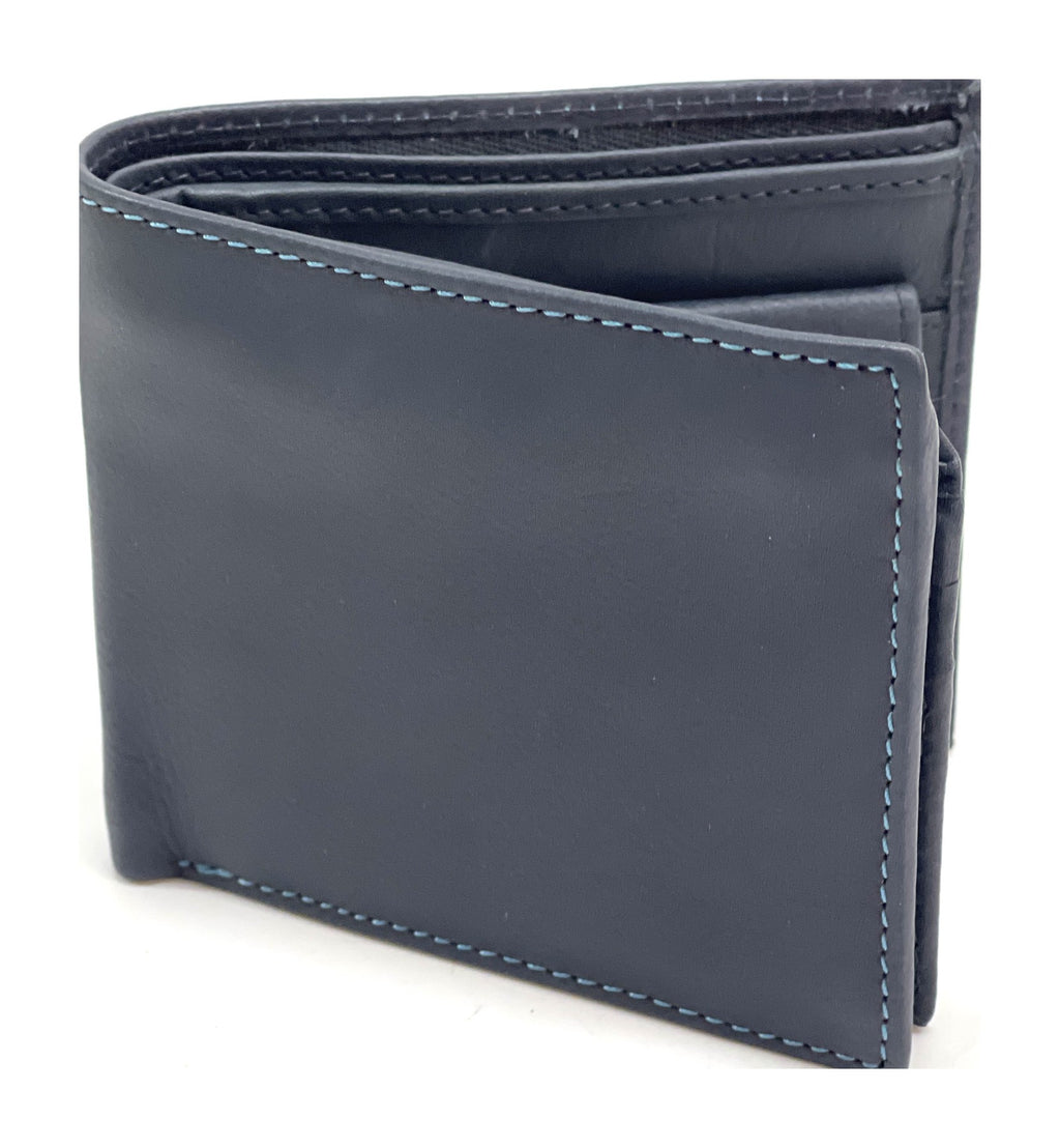 HE094 Navy Zip Pocket Bifold Wallet