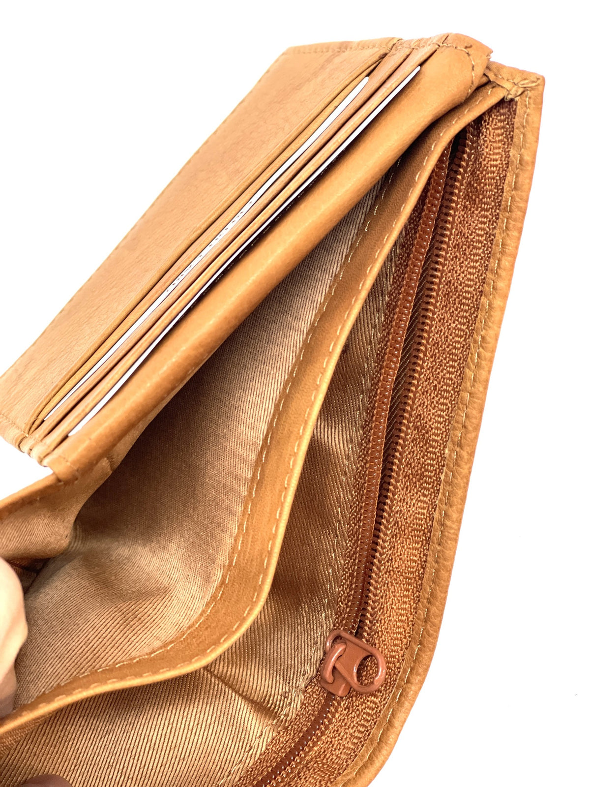 HE095 Tan Zip Pocket Bifold Wallet