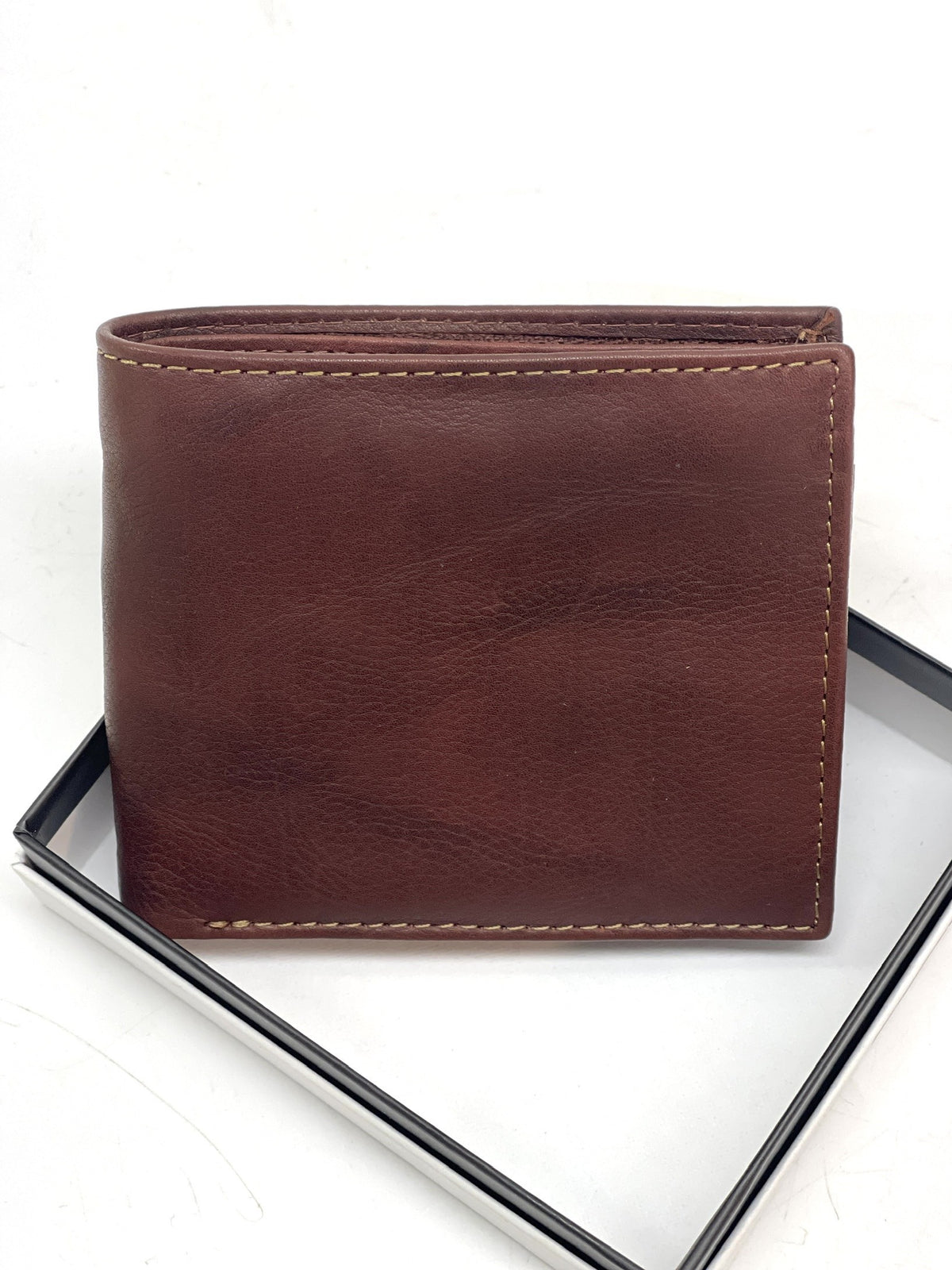 HE096 Dark Brown Zip Pocket Bifold Wallet