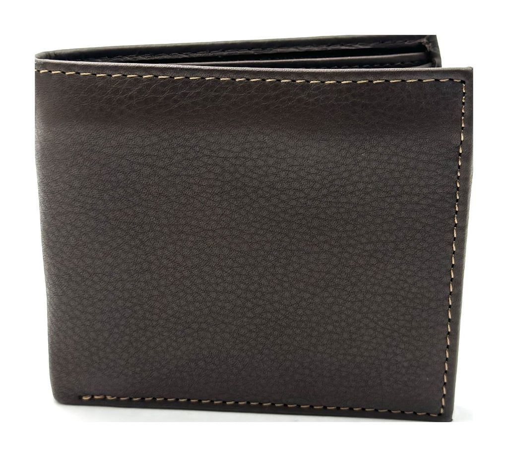 HE097 Dark Chocolate Zip Pocket Bifold Wallet