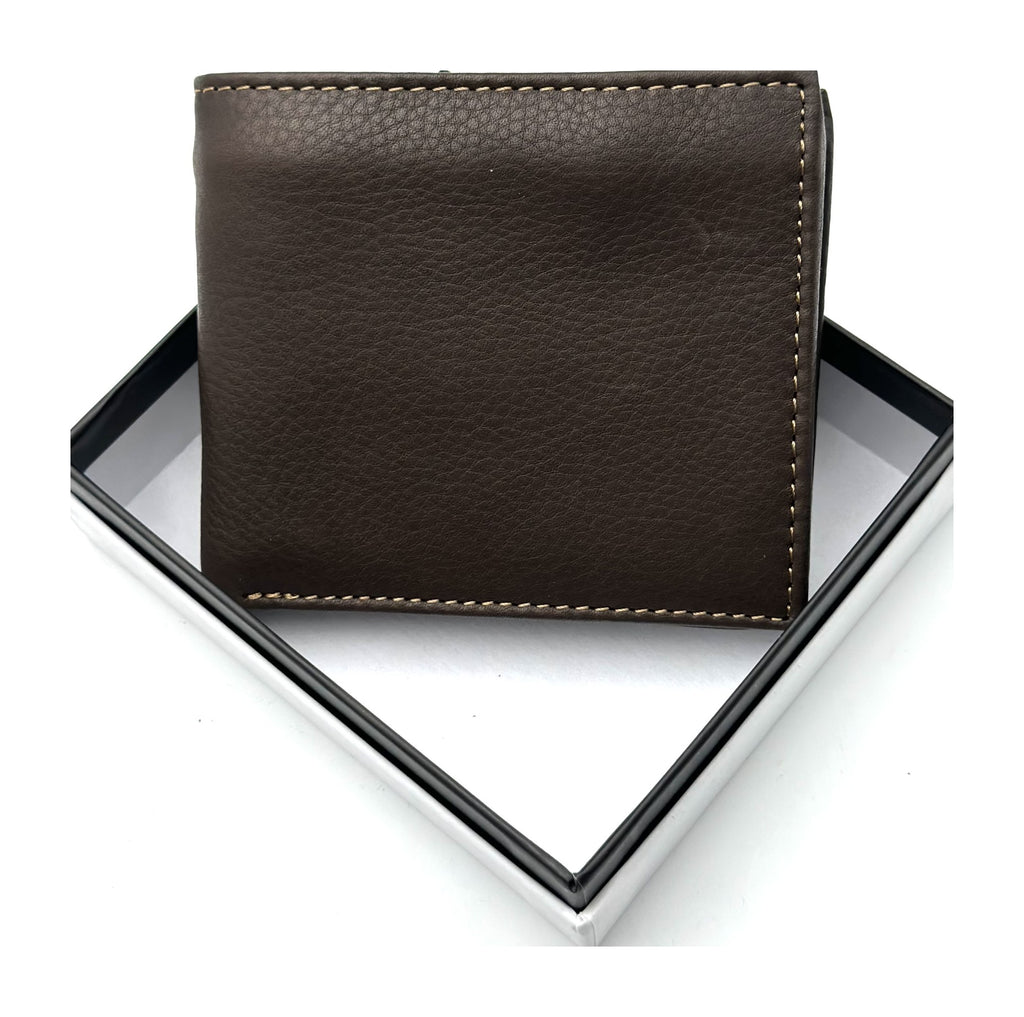 HE097 Dark Chocolate Zip Pocket Bifold Wallet