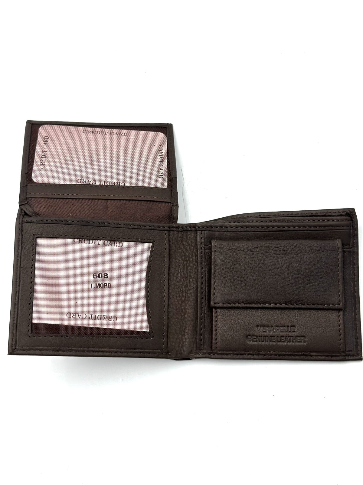 HE097 Dark Chocolate Zip Pocket Bifold Wallet