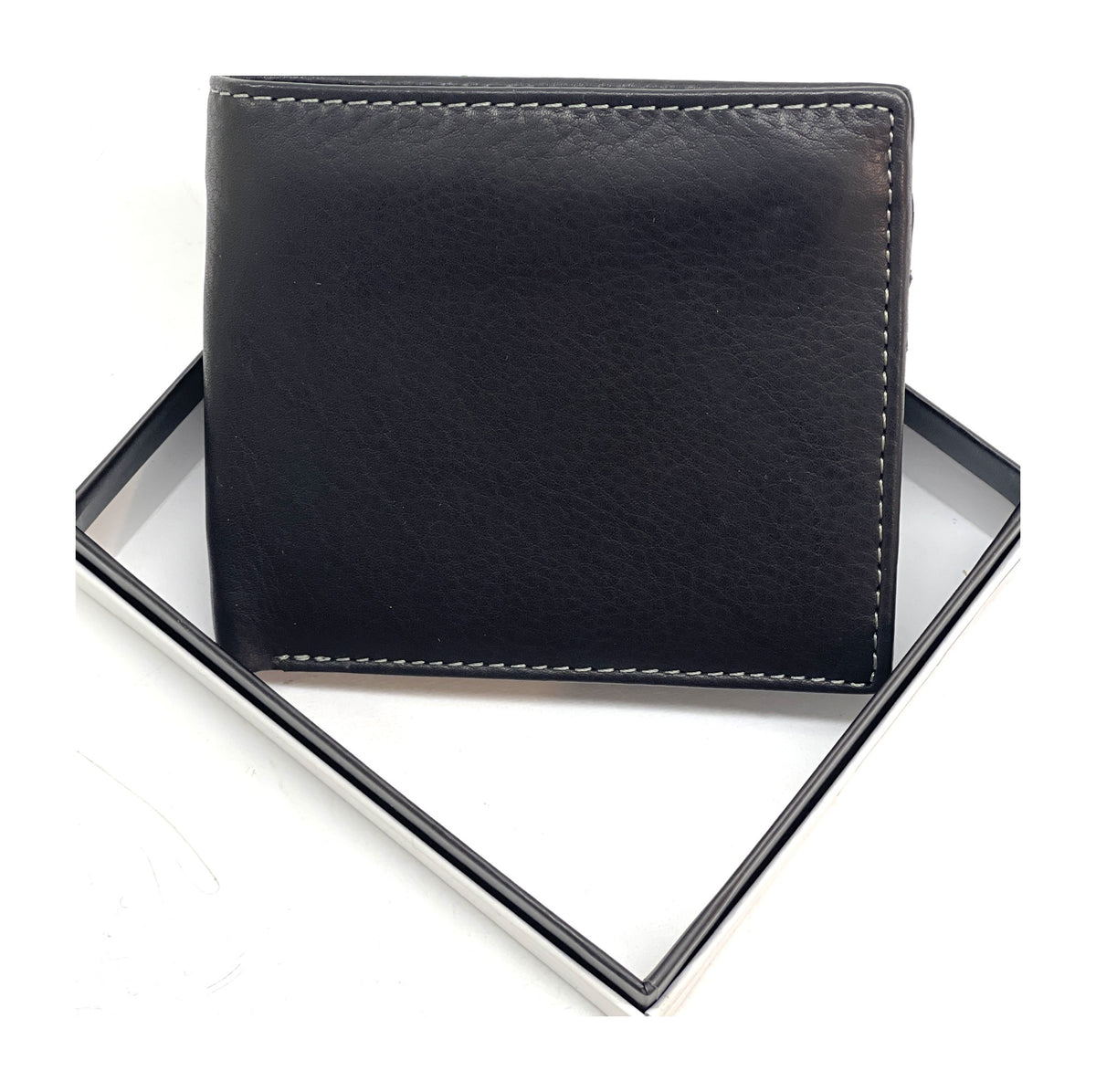 HE098 Black Zip Pocket Bifold Wallet