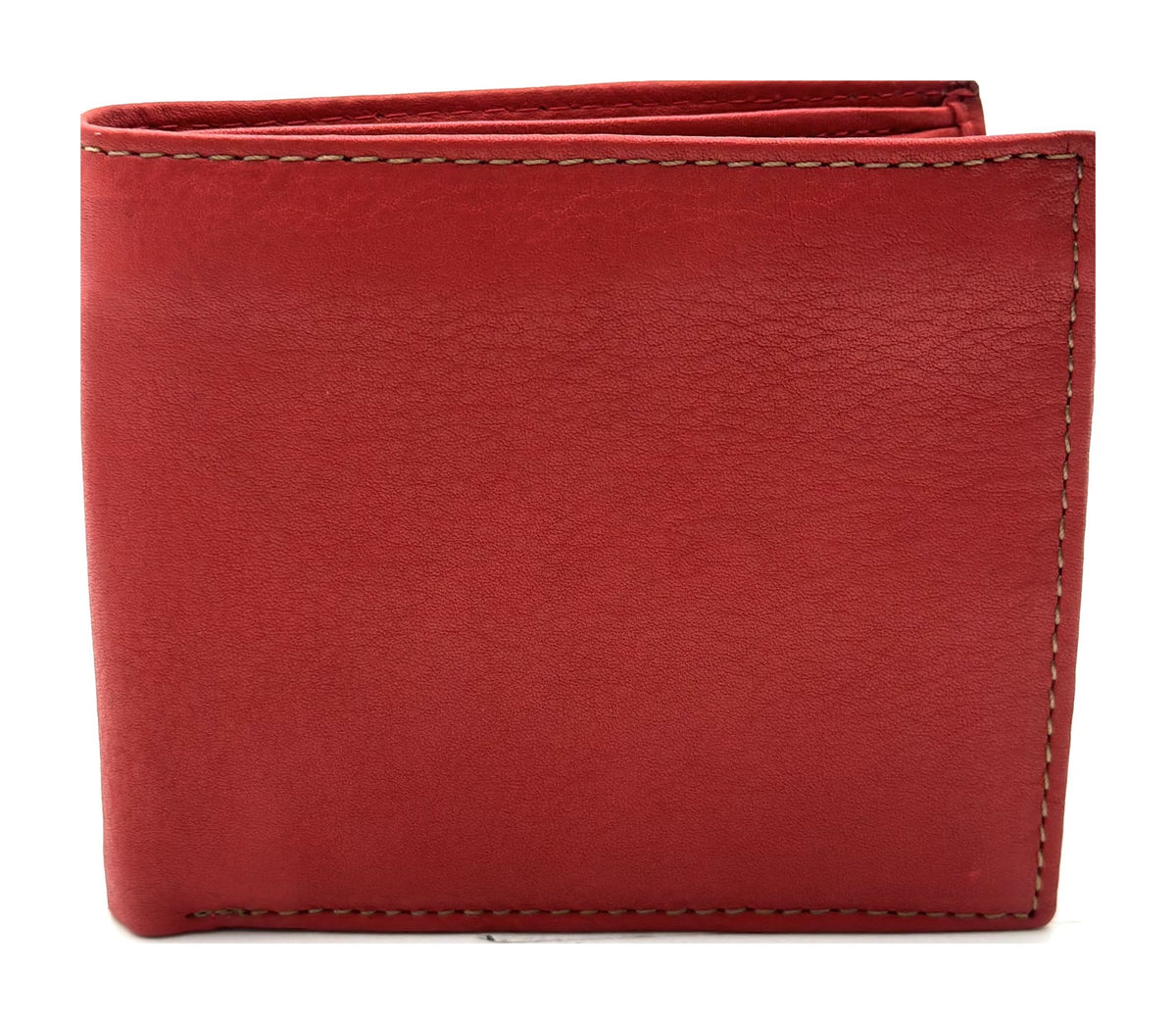 HE099 Red Zip Pocket Bifold Wallet