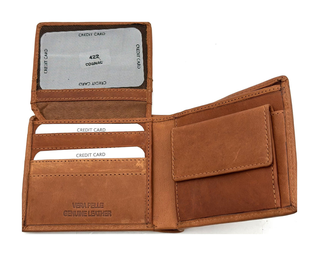 HE100 Tan Brown Classic Bifold Wallet