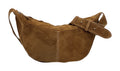 HE1010 Dark Tan Half-Moon Suede Crossbody Bag