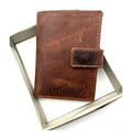HE102 Cognac Brown Vertical Snap Wallet