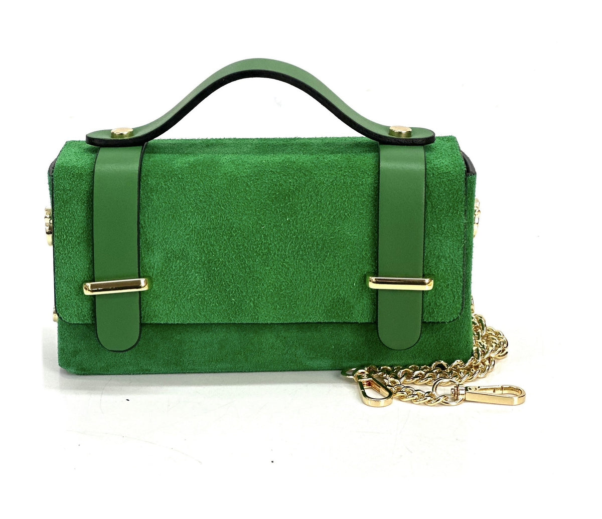 HE1038 Apple Green Mini Suede Satchel