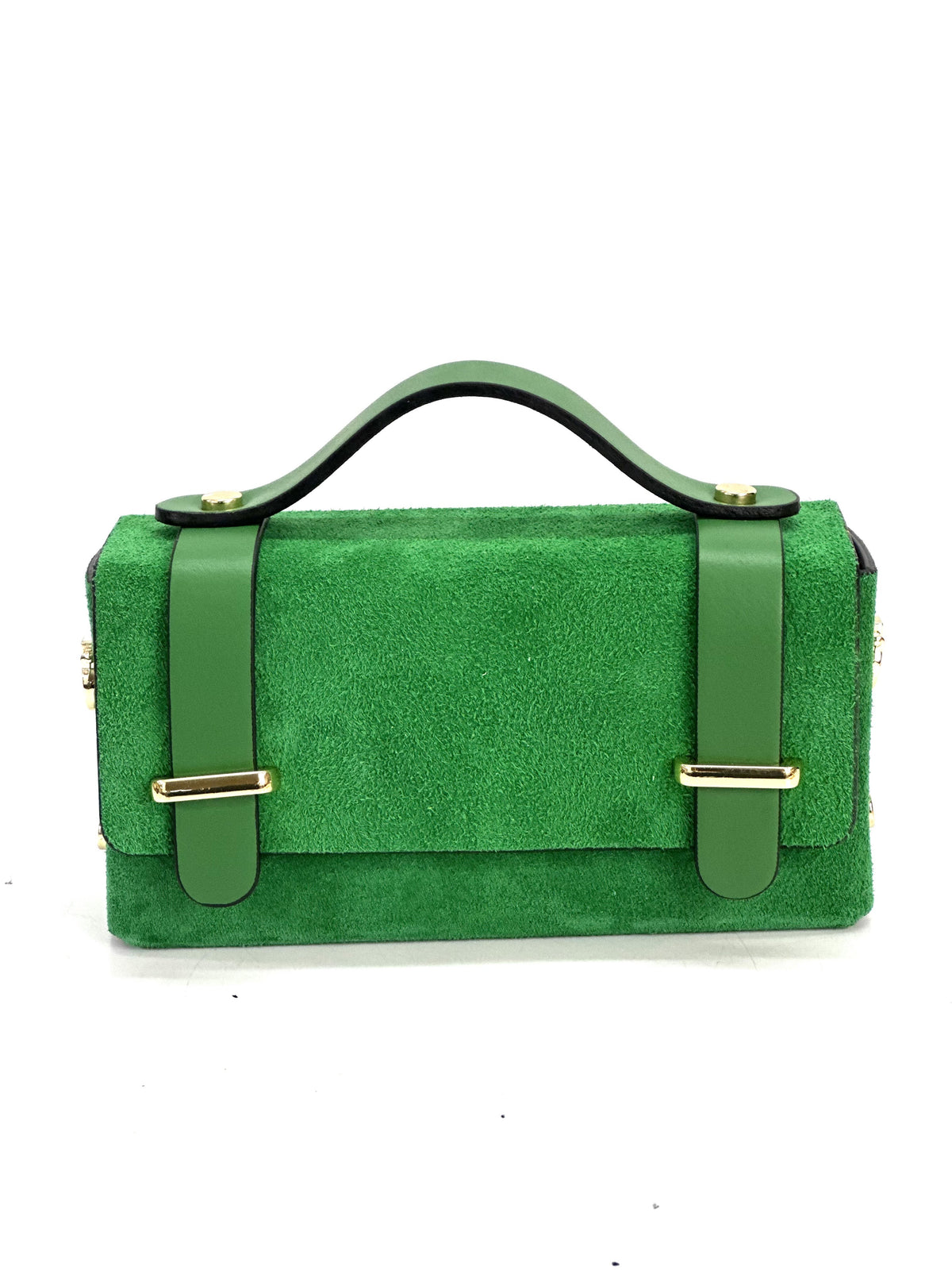 HE1038 Apple Green Mini Suede Satchel