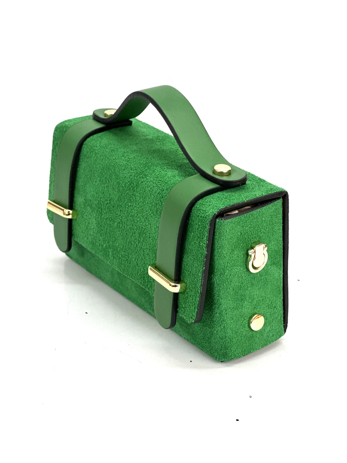 HE1038 Apple Green Mini Suede Satchel