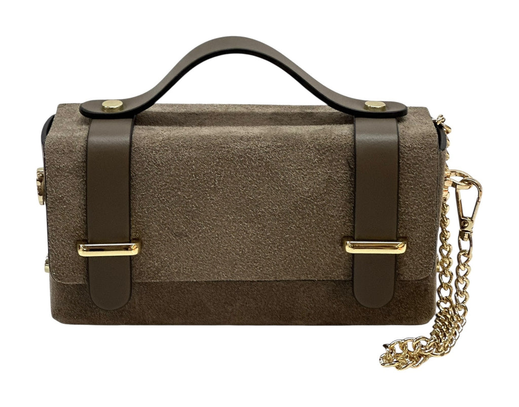 HE1039 Dark Taupe Mini Suede Satchel