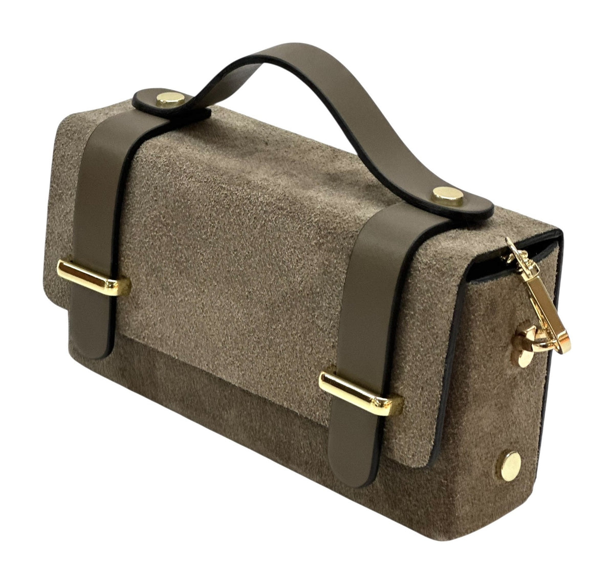 HE1039 Dark Taupe Mini Suede Satchel