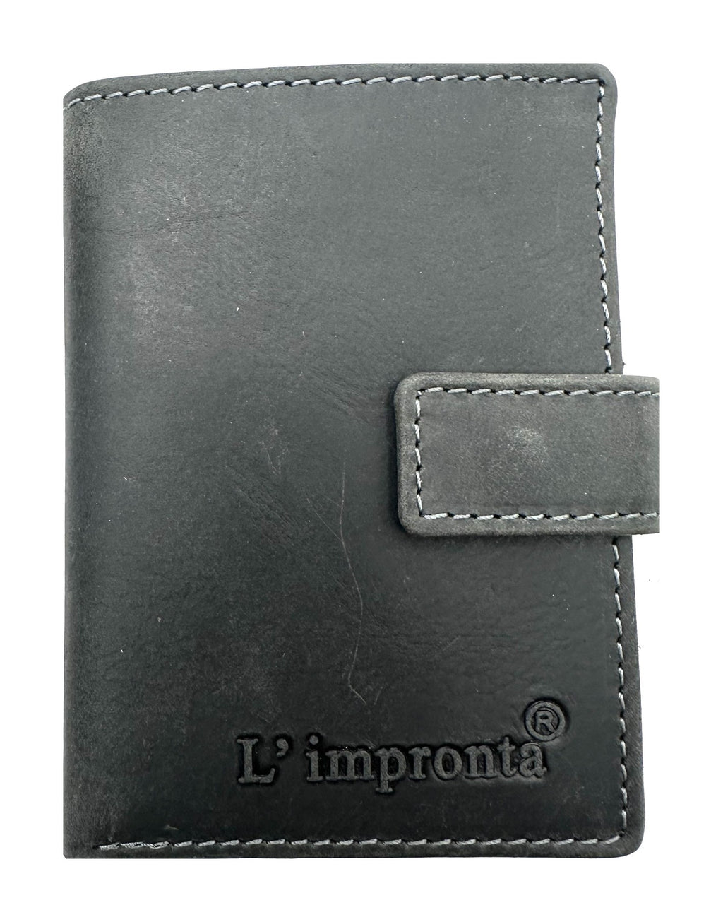 HE104 Black Vertical Snap Wallet