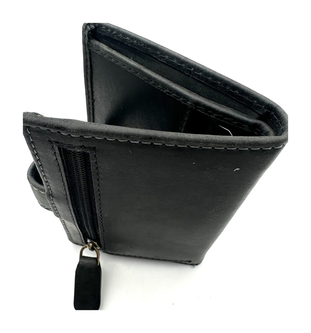 HE104 Black Vertical Snap Wallet