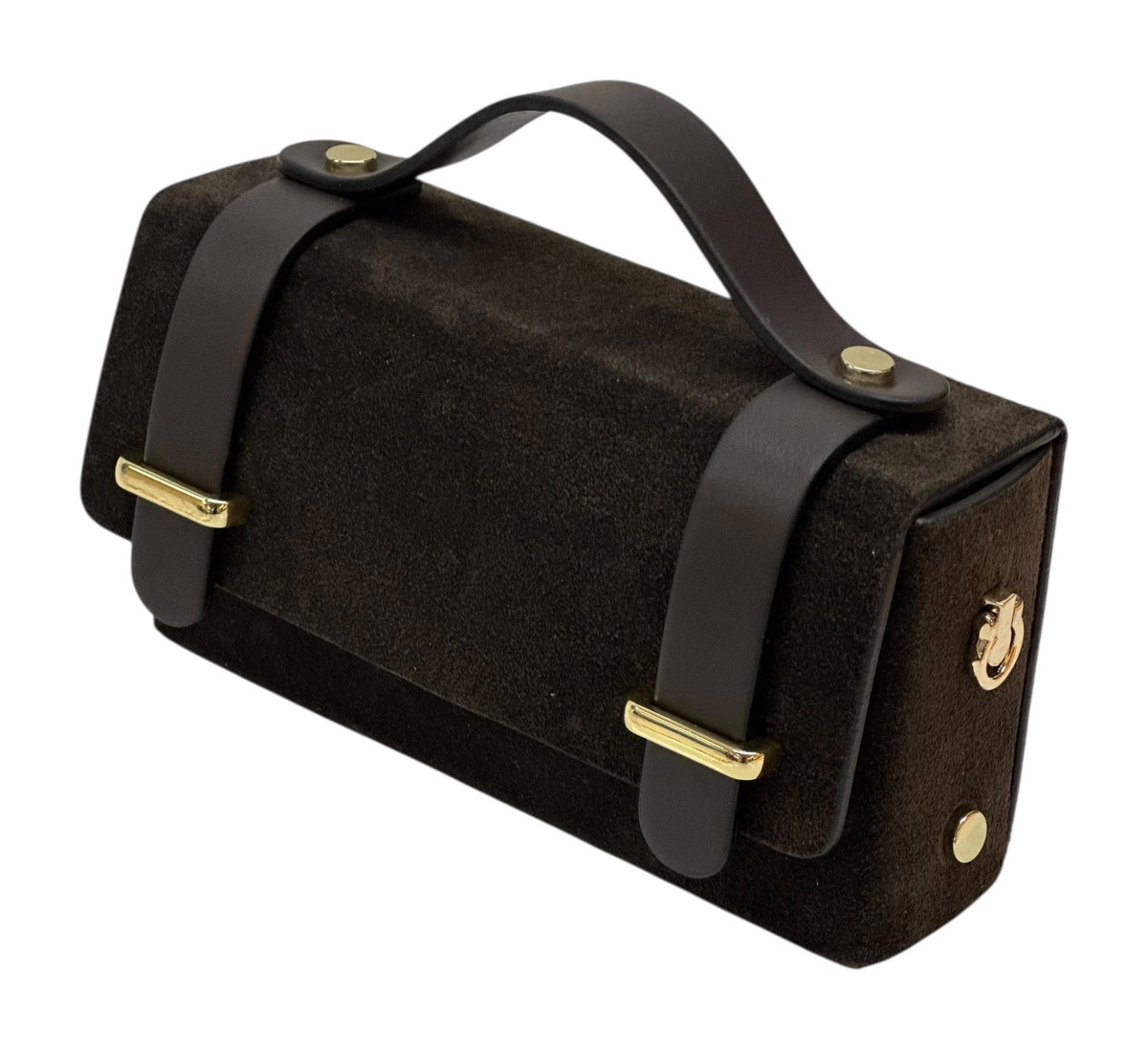 HE1040 Dark Brown Mini Suede Satchel