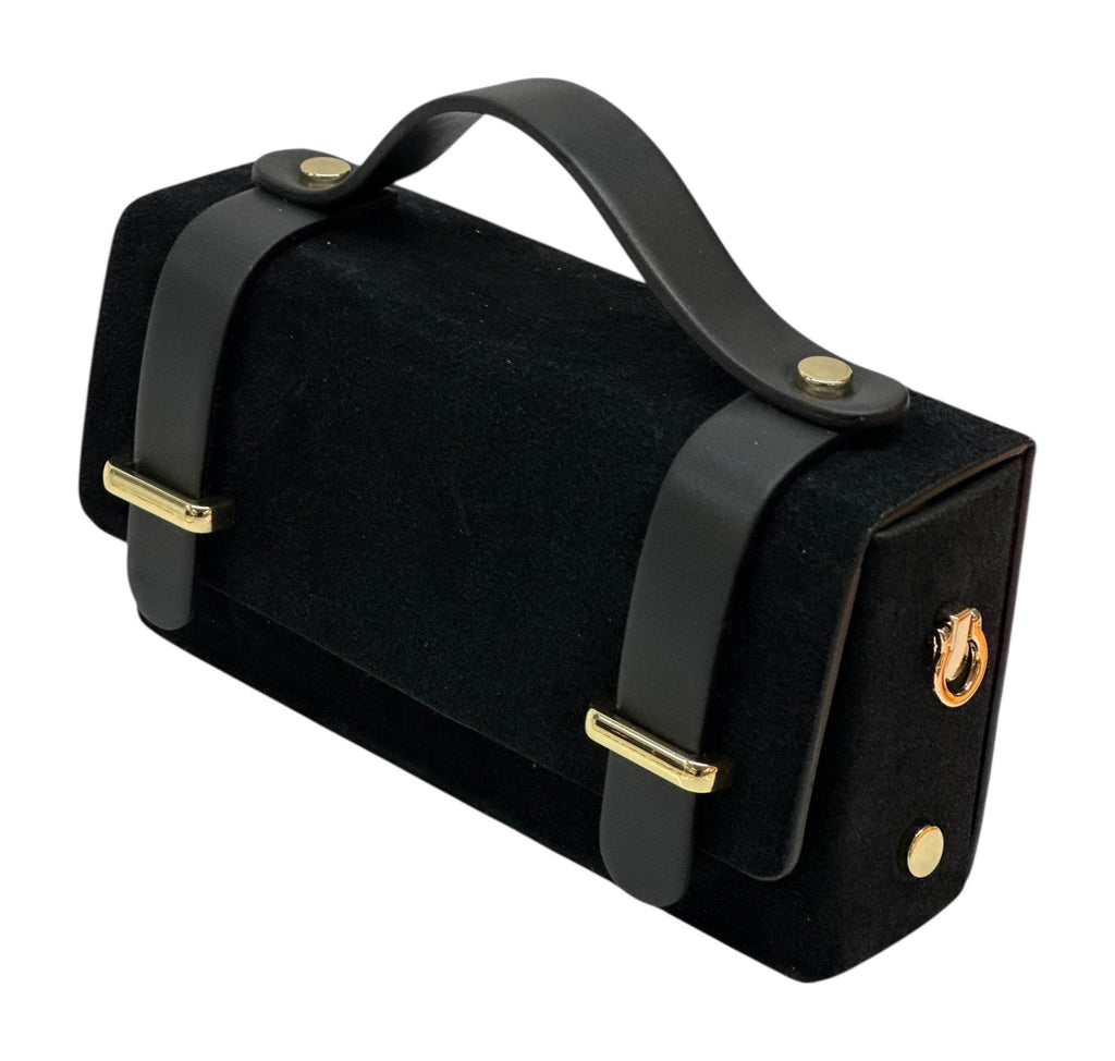 HE1041 Black Mini Suede Satchel
