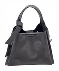HE1045 Dark Grey Knotted Suede Top Handle Bag