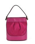 HE1055 Fuchsia Pleated Suede Bucket Bag