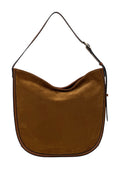 HE1067 Dark Tan Suede Hobo Bag