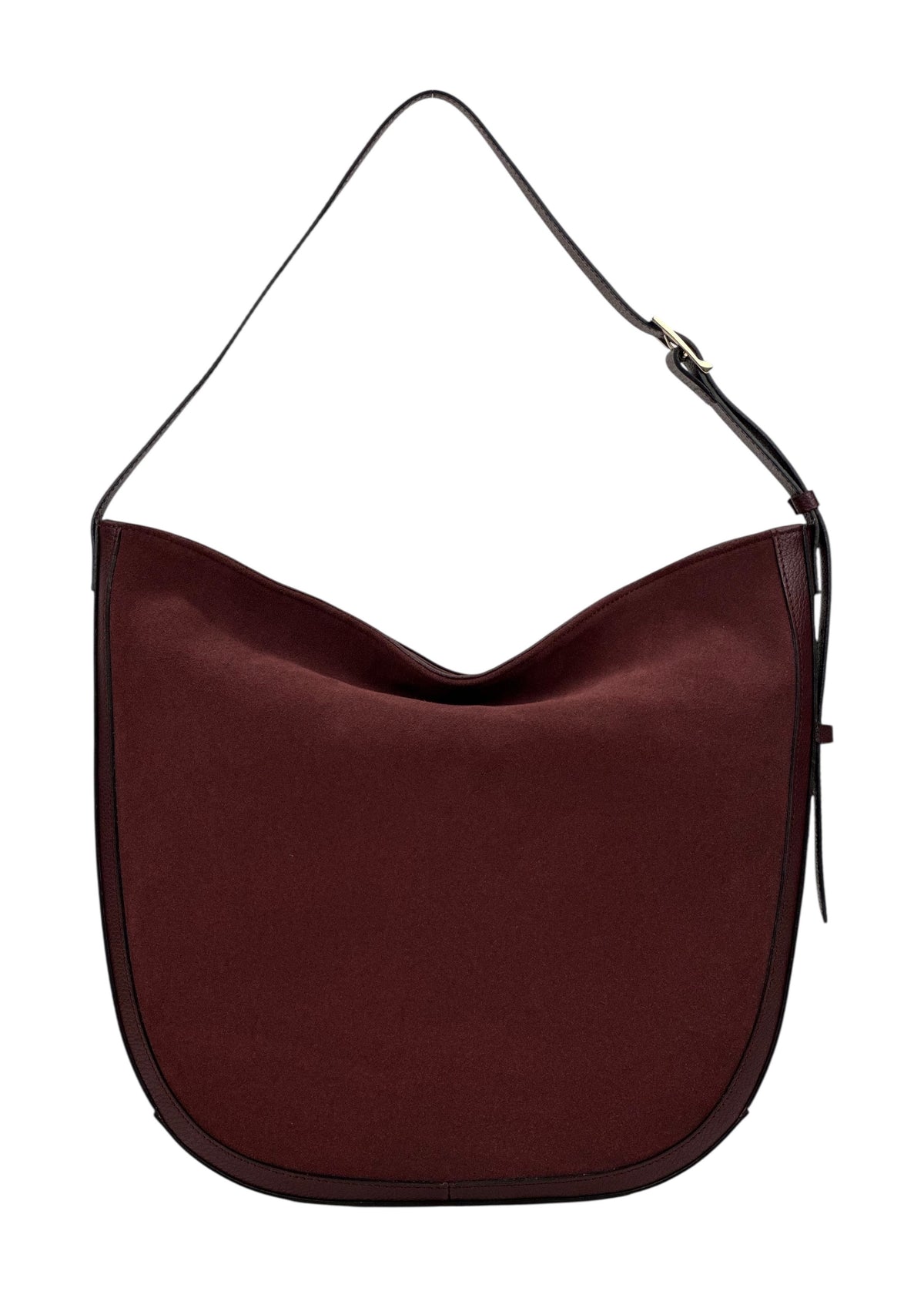 HE1068 Burgundy Suede Hobo Bag