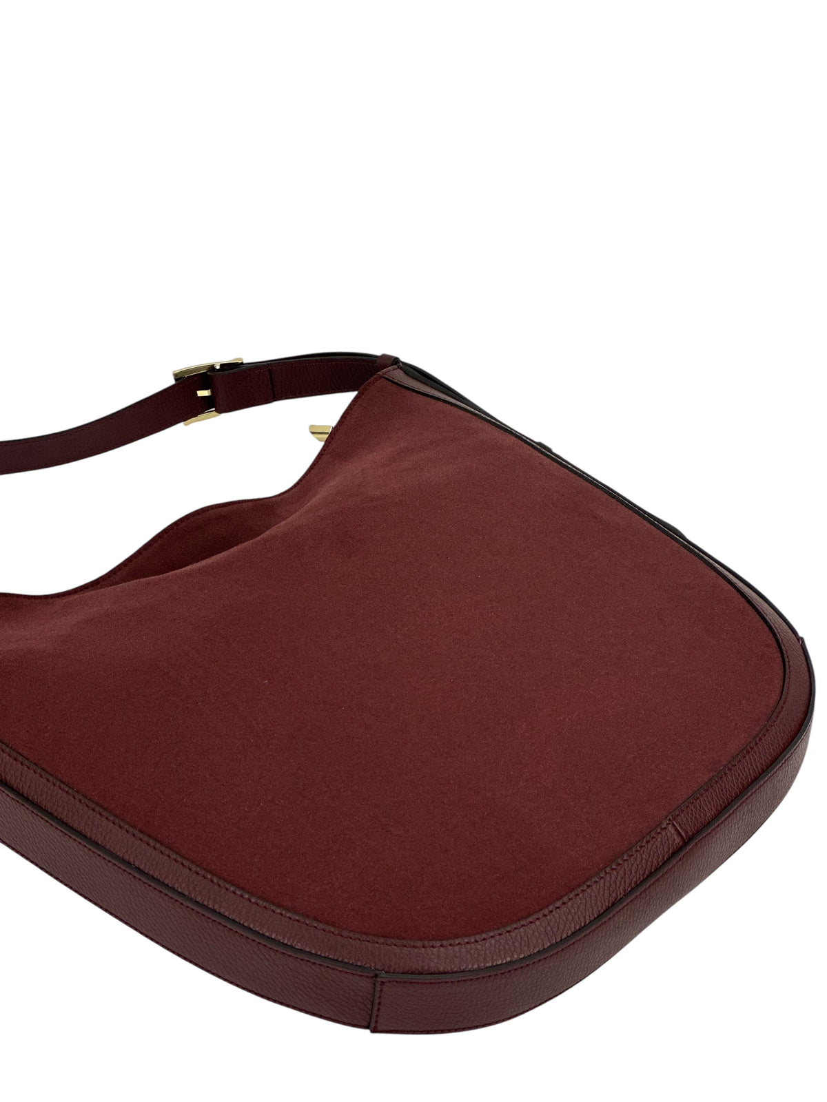 HE1068 Burgundy Suede Hobo Bag